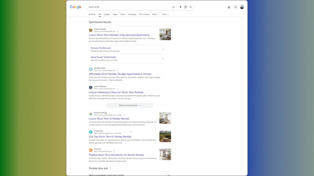 Eine Option zum Ausblenden von Anzeigen in der Google-Suche