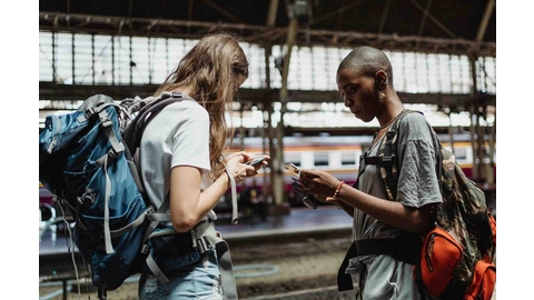 Smartphone-Bahnsteig