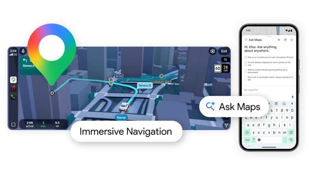Google Maps revolutioniert seine Navigation und transformiert sich mit Gemini