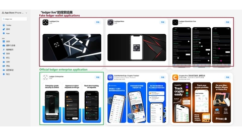 gefälschte Ledger-Apps