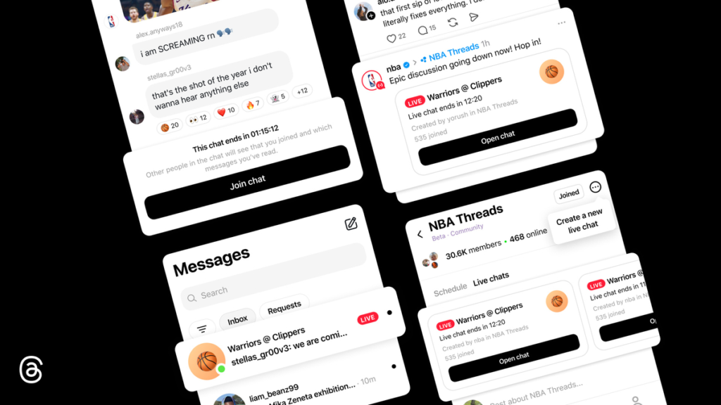 Threads fügt Live-Chats für Ereignisse hinzu
