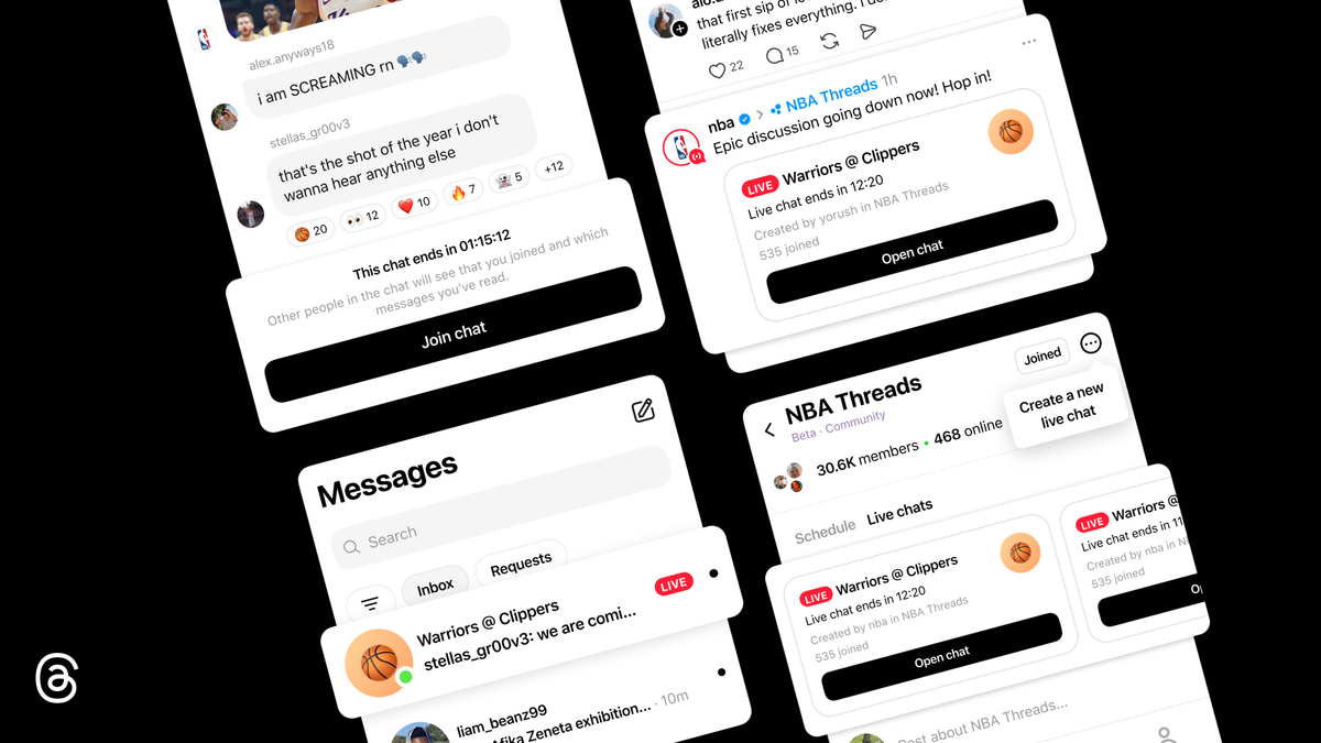 Threads fügt Live-Chats für Ereignisse hinzu