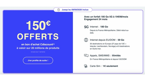 Cdiscount Mobile 180 GB 5G + Gutschein (2)