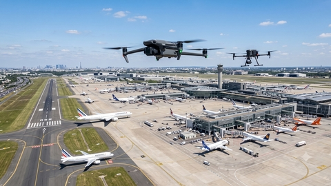 Drohnen-Flughafen-KI-Illustration