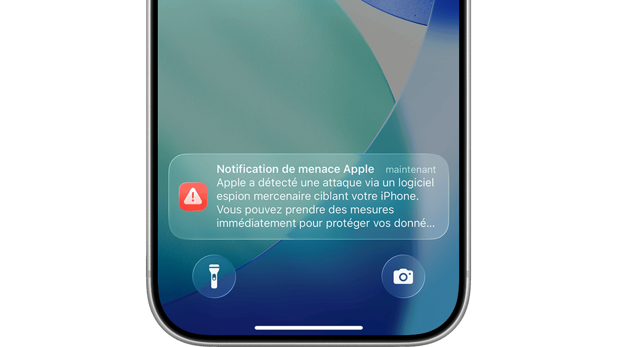 An iPhones gesendete Apple-Bedrohungsbenachrichtigungen